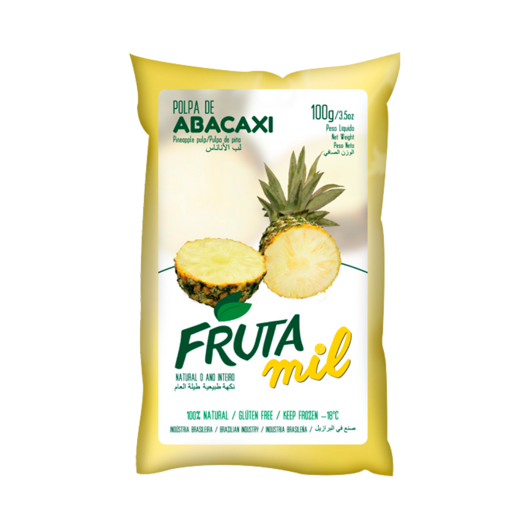 Pulpe d'ananas Congelée (Polpa de Abacaxi) - FRUTA MIL - (300ml) (Congelado - Frete pago à parte após a conclusão do pedido no site)