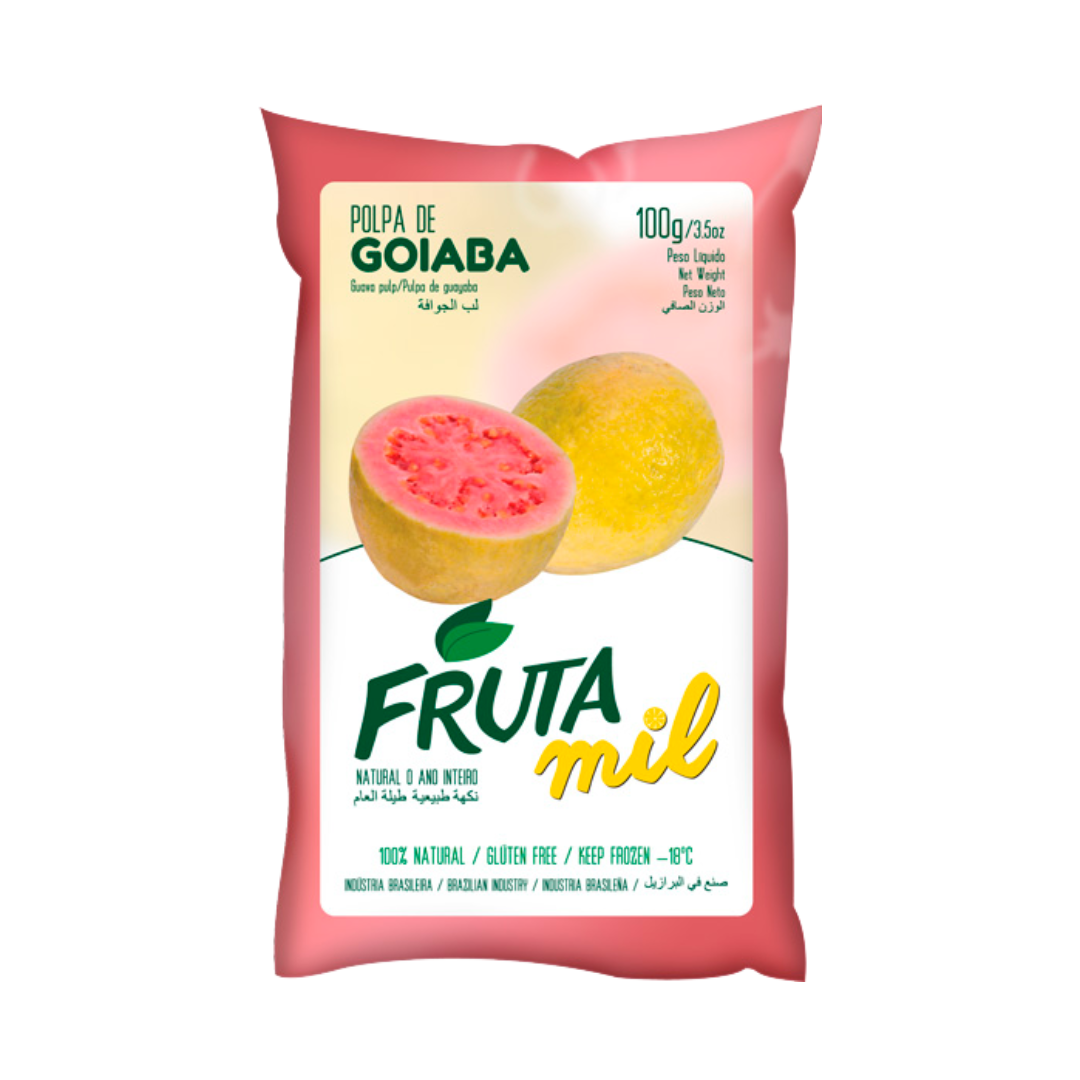 Pulpe de Goyave Congelée ( 300ml) (Polpa de Goiaba) - FRUTA MIL(Congelado - Frete pago à parte após a conclusão do pedido no site)