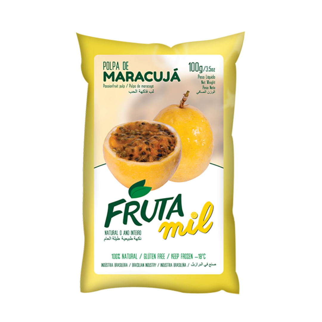 Pulpe Fruits de la Passion Congelée (300ml) polpa de Maracujá - FRUTA MIL (Congelado - Frete pago à parte após a conclusão do pedido no site)