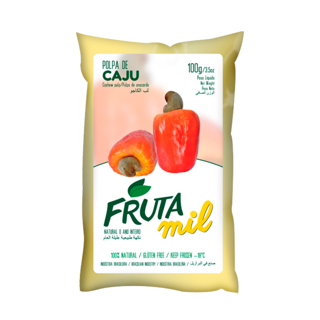 Pulpe de Caju Congelée (300ml) (Pulpe de Cajou) - FRUTA MIL (Surgelé - Frais de port payés séparément après avoir finalisé la commande sur le site)