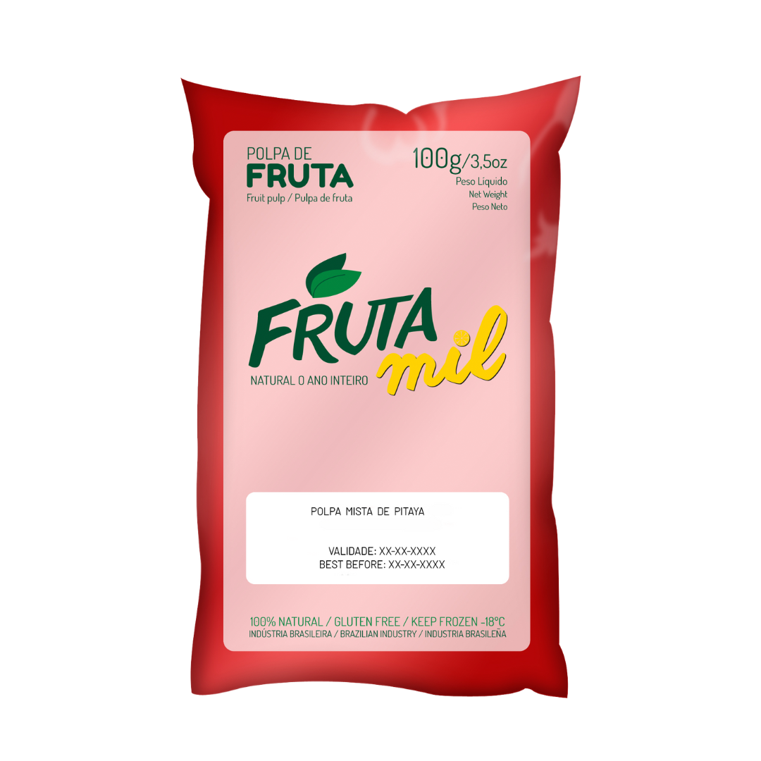 Pulpe Fruit du Dragon Congelée (300ml) Polpa de Pitaya - FRUTA MIL (Congelado - Frete pago à parte após a conclusão do pedido no site)