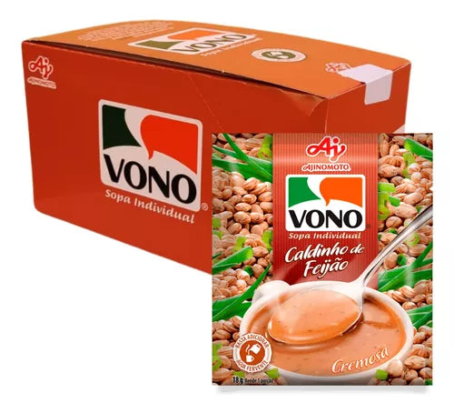 Soupe Crémeuse saveur Bouillon de Haricots carton 23 unités x 18g (Sopa Cremosa sabor Caldinho de Feijão caixa com 23 x18g unités - VONO - 414 g