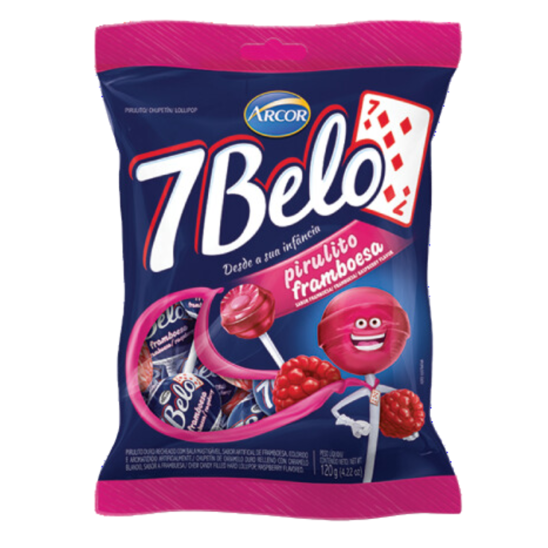 Sucette à la Framboise sachet (Pirulito de Framboesa) - 7 BELO - 500g