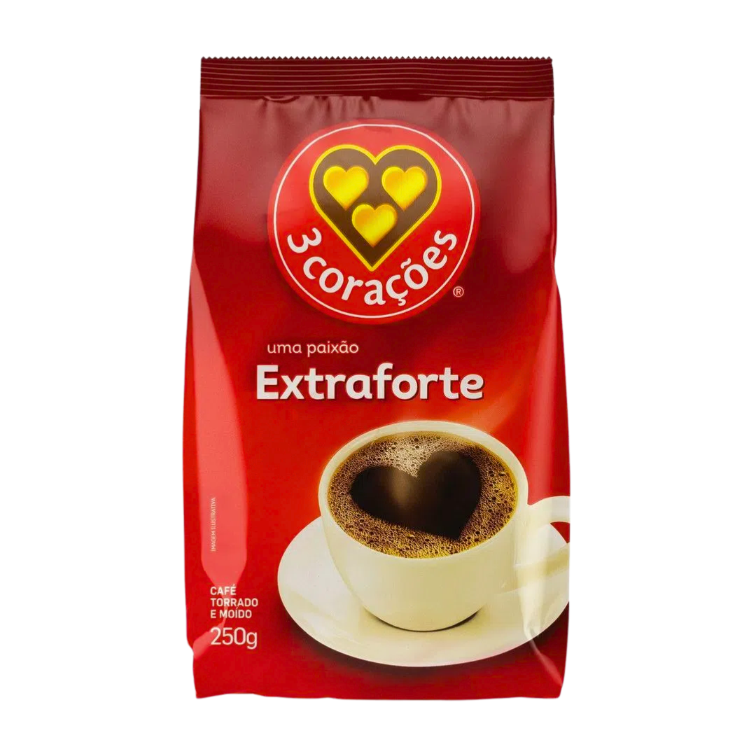 Extra Strong Coffee (Café brésilien Extra strong) - THREE HEARTS - 250g - Promotion